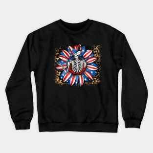 4th of July American patriotic skeleton Crewneck Sweatshirt